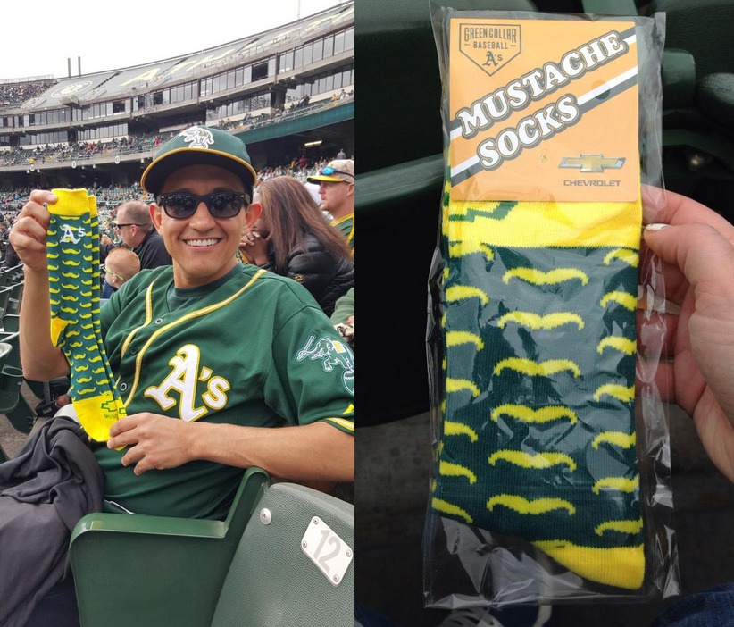 May 17, 2015 Oakland Athletics vs. Chicago White Sox - Mustache Socks -  Stadium Giveaway Exchange