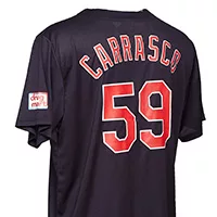 Carlos Carrasco Cleveland Indians Blue #59 Jersey SGA 7-31-19