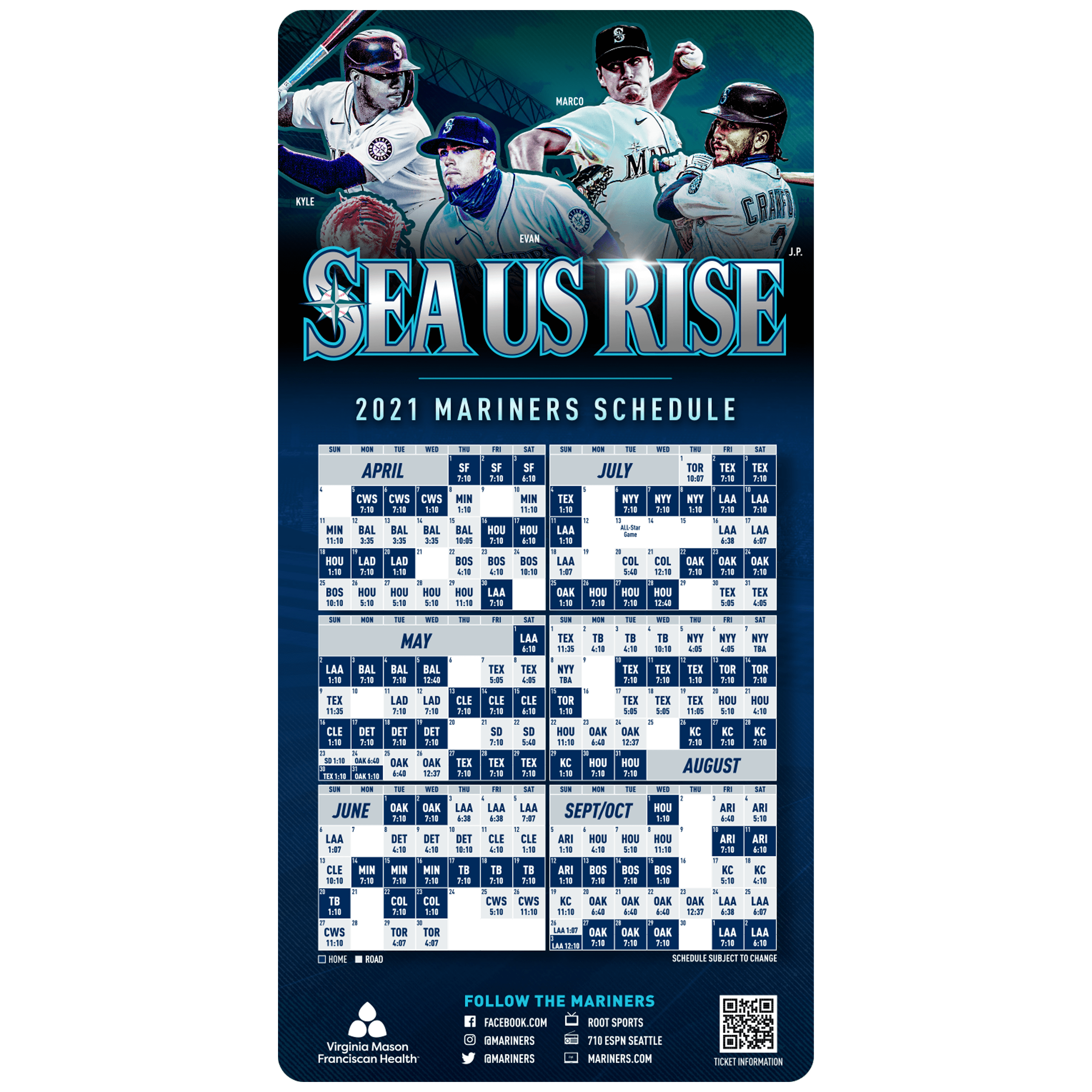 April 13, 2021 Seattle Mariners Mariners Schedule Stadium